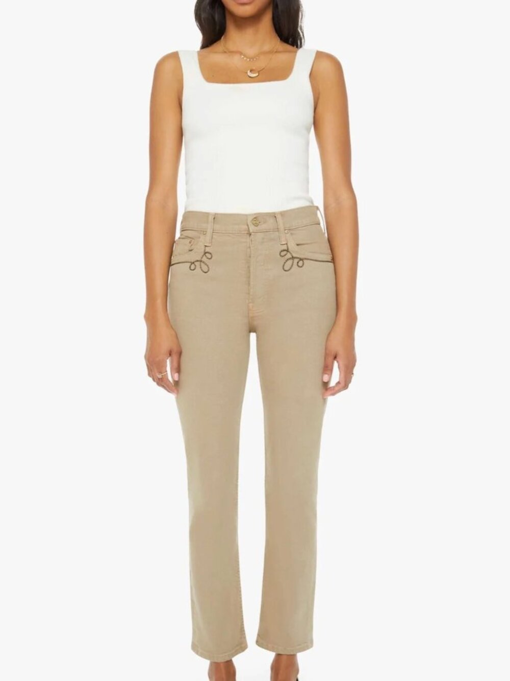 NWT HTF MOTHER Tomcat Ankle Cats Dogs Western Embroidered Jeans Cowgirl 28 $278 - Picture 3 of 15